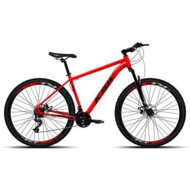 Imagem de Bike Aro 29 KSW XLT100 21v Com Shimano F. Mecânico e Trava, Vermelho, 
