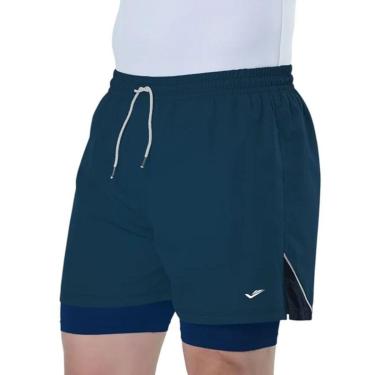 Imagem de Short Elite Duplo Running Plus Size Masculino - Marinho EG2-Masculino
