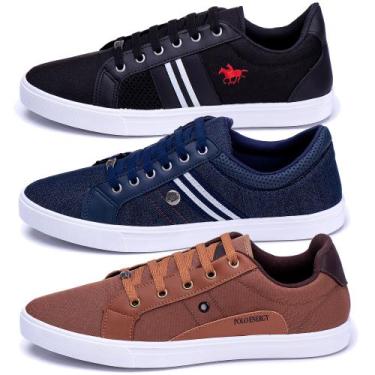 Imagem de Kit 3 Pares Tênis Sapato Polo Energy Sapatenis Masculino, Preto3206, J
