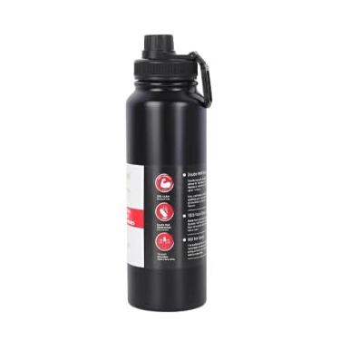 Imagem de Garrafa Térmica Inox 800ml Antivazamento com Bico Esportivo e Alça | Squeeze Água Quente Fria Academia, Escritório, Esporte e Viagem (Preto)