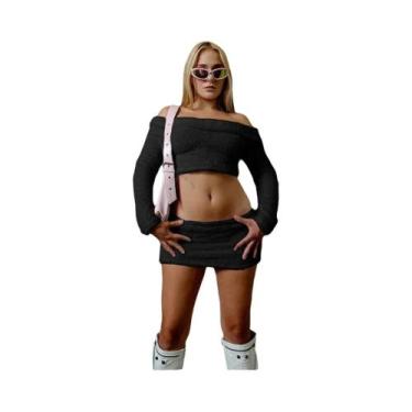 Imagem de Conjunto De Duas Peças De Inverno Para Mulheres Com Pelúcia, Top Cropp