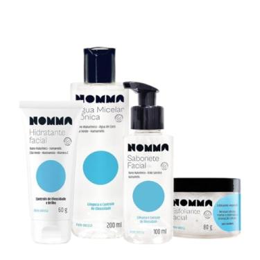 Imagem de Kit Nomma Healthy Pele Óleosa Completo (4 produtos) Sabonete Facial 100ml Esfoliante Facial 80g Hidratante Facial 60g Água Micelar 200ml