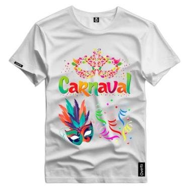 Imagem de Camisa Camiseta Unissex Carnaval Máscara Folia Festa Bloco Pena Decora