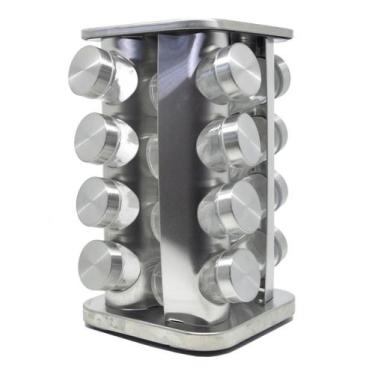 Imagem de Porta tempero giratório de metal cantos arredondados 16 peças - MEGAGI