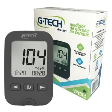 Imagem de Kit Aparelho Medidor de Glicemia Diabetes G-Tech Vita Ultra c/ 10 Tira