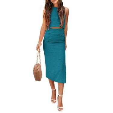 Imagem de Conjunto Coordenado PRETTYGARDEN Regata e Saia Midi com Fenda L