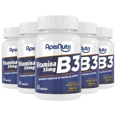 Imagem de Kit 5 Vitamina B3 Apisnutri 60 Cápsulas