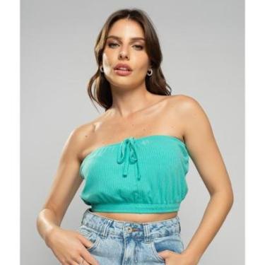 Imagem de Cropped Tomara Que Caia Malha Canelada Salvatore Fashion-Feminino