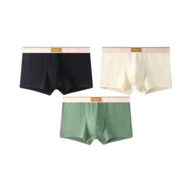 Imagem de Cuecas Boxer Masculinas Confortáveis E Respiráveis De Algodão 3 Peças 
