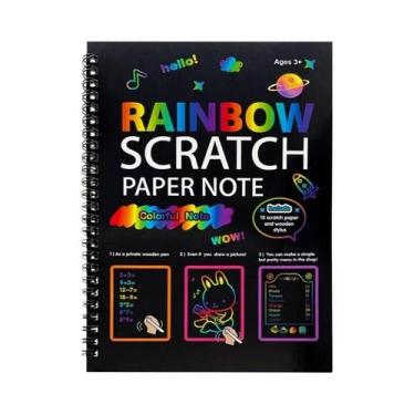 Imagem de Livro De Arte Infantil Com Papel De Raspar Arco-Íris DIY, Cartão Neon 