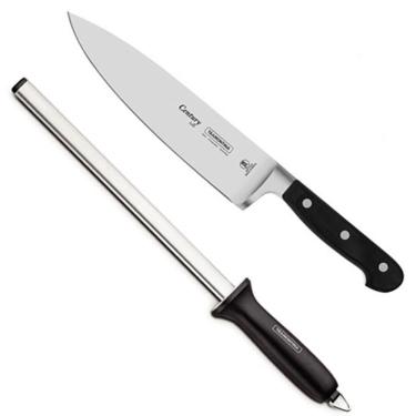 Imagem de Faca E Chaira Para Cozinha Tramontina 24011008-24032010