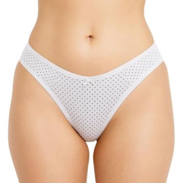 Imagem de Calcinha Fio Duplo Algodão Estampada LL Confecções, Branco 2, M