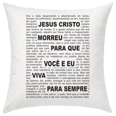 Imagem de Almofada Decorativa Gospel Jesus Morreu Por Você 30 X 30 Cm