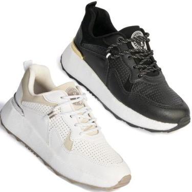 Imagem de Tênis Vizzano Feminino Casual Confortável Original 1452-202, Preto, 35