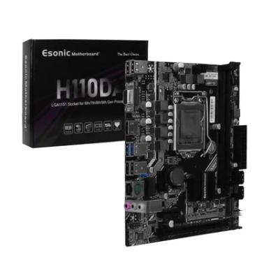 Imagem de Placa Mãe Intel H110 LGA 1151 2xDDR4 Sata Usb 2.0 3.2, Vga, HDMI, Áudio 5.1, Alto Desempenho