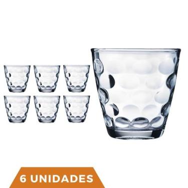 Imagem de Kit Com 6 Copos de Vidro Transparente 250ML Bangkok Redondo - WELLMIX,