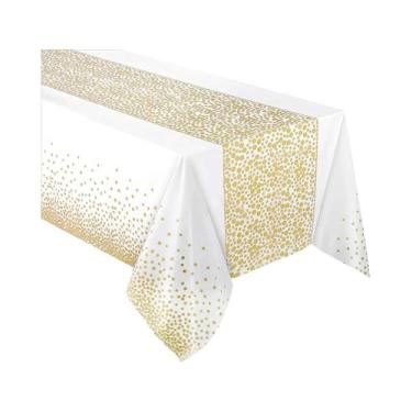 Imagem de Toalha De Mesa Descartável Com Bolinhas Pequenas, Impermeável E Reforç