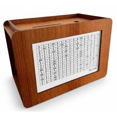 Imagem de Cofre Desafio Japones 365 Dias MDF Cofrinho de Metas R 1000 5000 10000