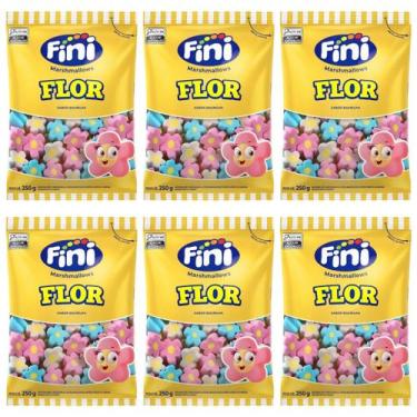 Imagem de 6 Pacotes Marshmallow Flor Fini 250g