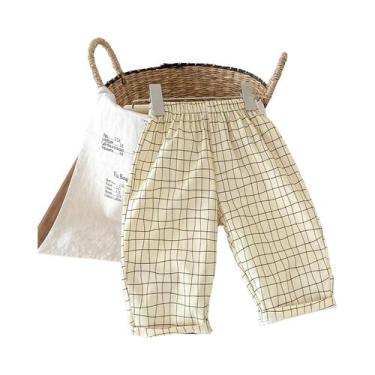 Imagem de Calças Esportivas Xadrez Para Meninos, Calças Casuais Soltas Para Cria