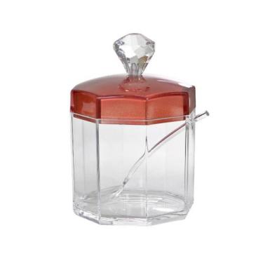 Imagem de Açucareiro sextavado com colher e tampa em acrílíco 250ml - QUERO PRES
