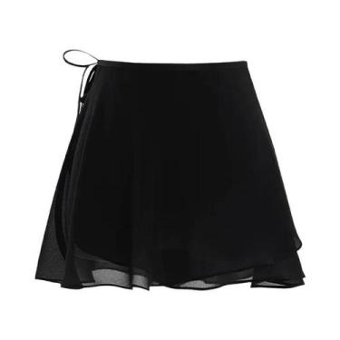 Imagem de Saia De Ballet Chiffon Curta Para Mulheres Adultas Com Amarração Em Re