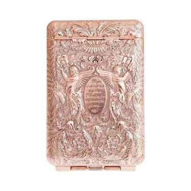 Imagem de Estojo De Metal Esculpido À Mão Para 14 Cigarros, Porta-Cigarros Portá