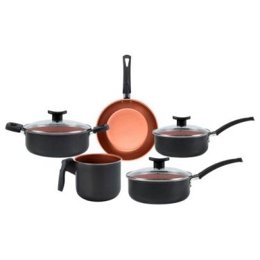 Imagem de Jogo de Panelas Brinox de Alumínio Cinza 5 Peças Topázio, Cinza, 5