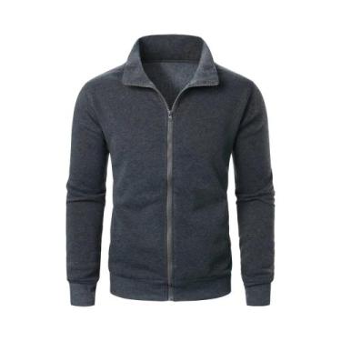 Imagem de Jaqueta esportiva casual masculina com zíper e gola alta, top masculin