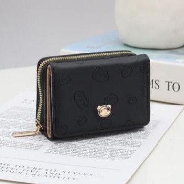 Imagem de Carteira Pequena Feminina Couro Multi-Cartão Desenho Com Três Dobras D