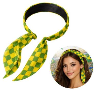 Imagem de Adereço Copa Do Mundo: Tiara Faixa Com Lenço Para Amarração Estilo Bra