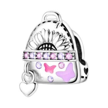 Imagem de Pingentes De Frasco De Perfume Com Laço Rosa Em Prata Esterlina 925 Pa