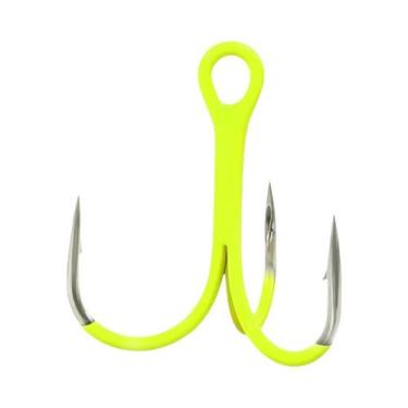 Imagem de Anzóis Triplos UV Verde Fluorescente 10 Peças 2X Fortes Para Pesca Em 