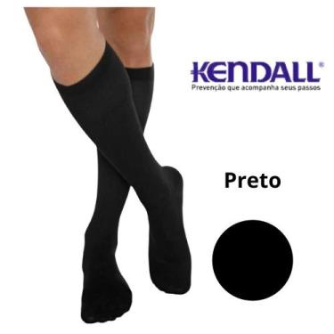 Imagem de Meia Kendall Masculina 3/4 Alta Compressão Preta, Marrom, M, Preto