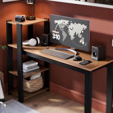 Imagem de Escrivaninha Roma 115cm com Prateleiras Mesa para Computador Home Offi