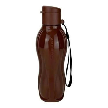 Imagem de Garrafa Eco Tupper Plus 500ml Cordinha Tampa Flip - tupperware, chocol