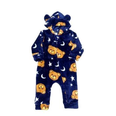 Imagem de Macacão Pelúcia Fleece Bebe Infantil Zíper Quentinho P/ Frio - AG Indu