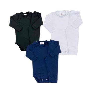 Imagem de Kit 3 Conjuntos Térmicos Peluciado Body + Calça bebê - 3 - Fofotinhos,