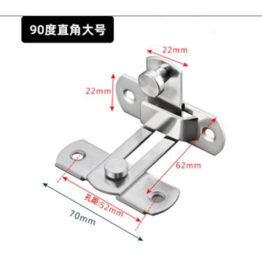 Imagem de Fecho Trava Angular Tamanho-2 Curvado Tipo Tranca em l 90° para Gavetas Portas e Janelas em Inox OEM