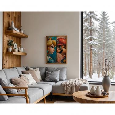 Imagem de Quadro Decorativo Enfrentando o Império Retangular 30x40CM em Vinil com Vidro Branco