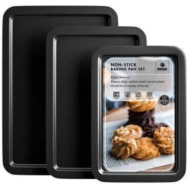 Imagem de Conjunto de Assadeiras HONGBAKE 3 Peças Antiaderente Cinza