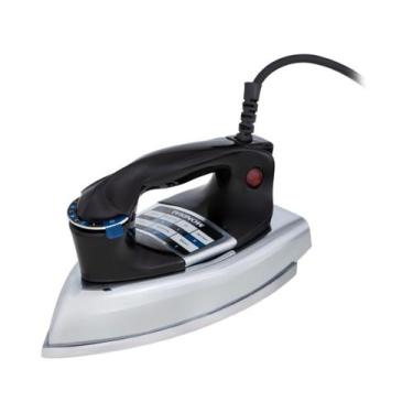 Imagem de Ferro De Passar Roupa Mondial A Seco Cromado/preto - 220v, Preto e Pra