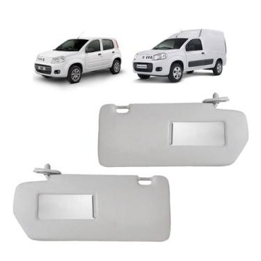 Imagem de Par Quebra Sol Cinza Claro Com Espelho Fiat Uno e Fiorino Newtec NT101