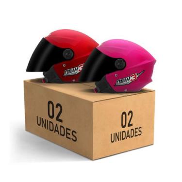 Imagem de Kit 2 Capacetes New Liberty 3 Aberto Viseira Fumê Pro Tork Masculino F