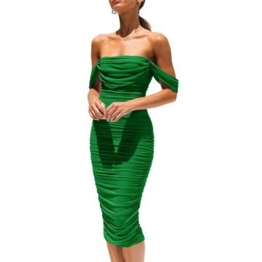 Imagem de Vestido PRETTYGARDEN 2025 Verão Ombro a Ombro Franzido Tamanho L Grand