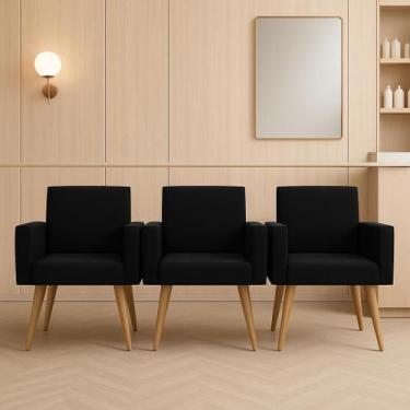 Imagem de Kit 3 Poltronas Nina Para Sala Clínica Studeo Consultório - Móveis Maf