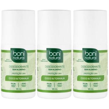 Imagem de Kit 3 Desodorante Boni Natural Roll-On Natural Coco E Toranja Vegano 2