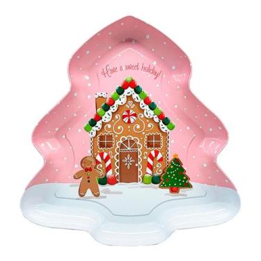 Imagem de Bandeja Decorativa Natalina Candy House Rosa DRM2063 - COML BELATORRE