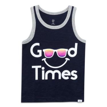 Imagem de Camiseta Bebê GAP Malha Good Times Masculina, Azul, 2A