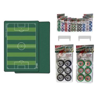 Imagem de Campo de Futebol de Botão 90x60 Cm +02 Jogos Clássicos Escolha a Cor -